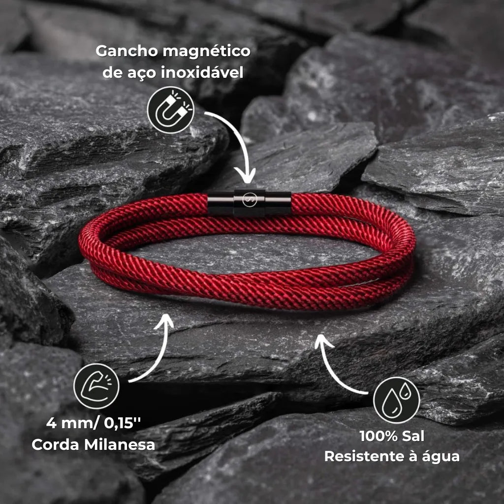 Detalhe do acabamento premium da pulseira Knox com corda Milan