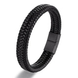 Pulseira masculina Forge Ravien com couro trançado e fecho magnético