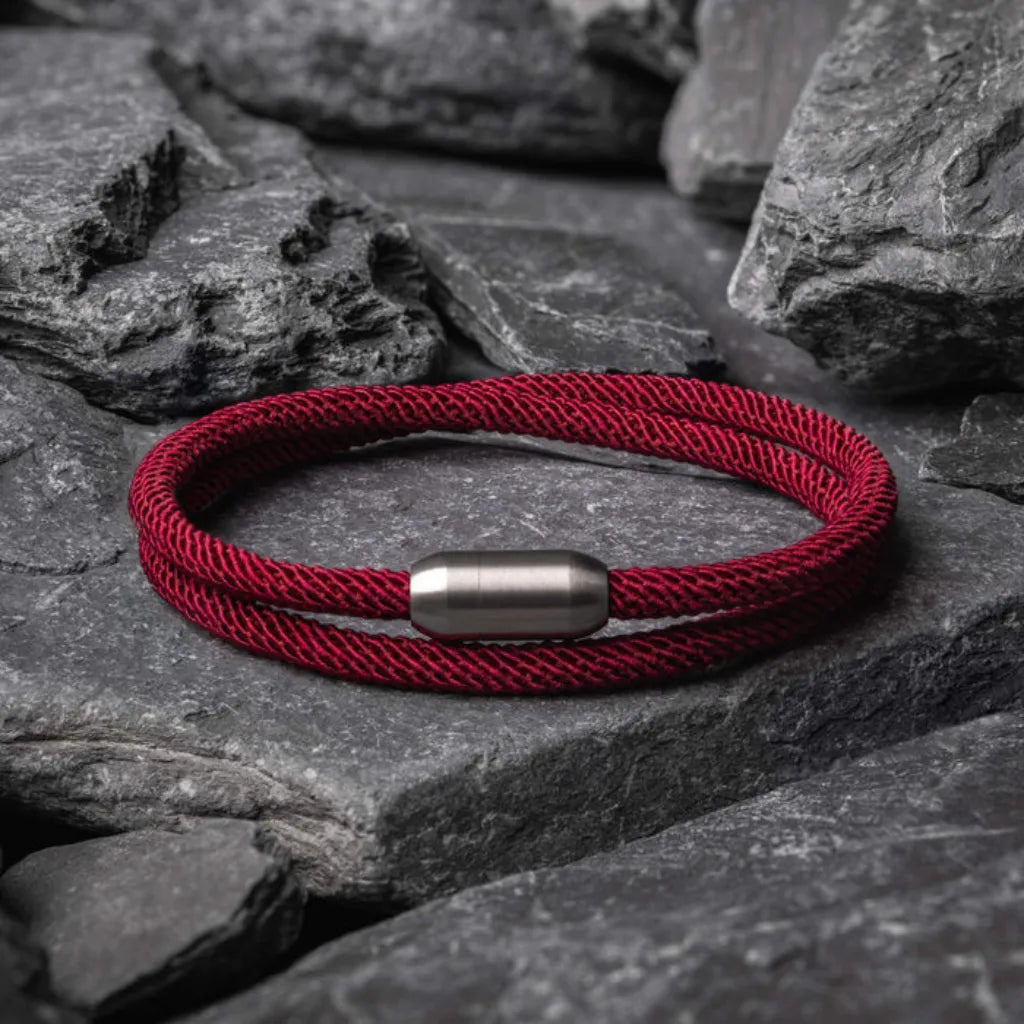 Pulseira de estilo aventureiro com acabamento robusto