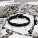 Acessório masculino preto com nylon de 4 mm e visual urbano