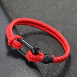 Pulseira vermelha Orion Ravien com corda reciclada e fecho preto